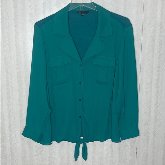 ❤️ 🆕 INC International Concepts Teal Button-Down Shirt Size 2X - Picture 2 of 4